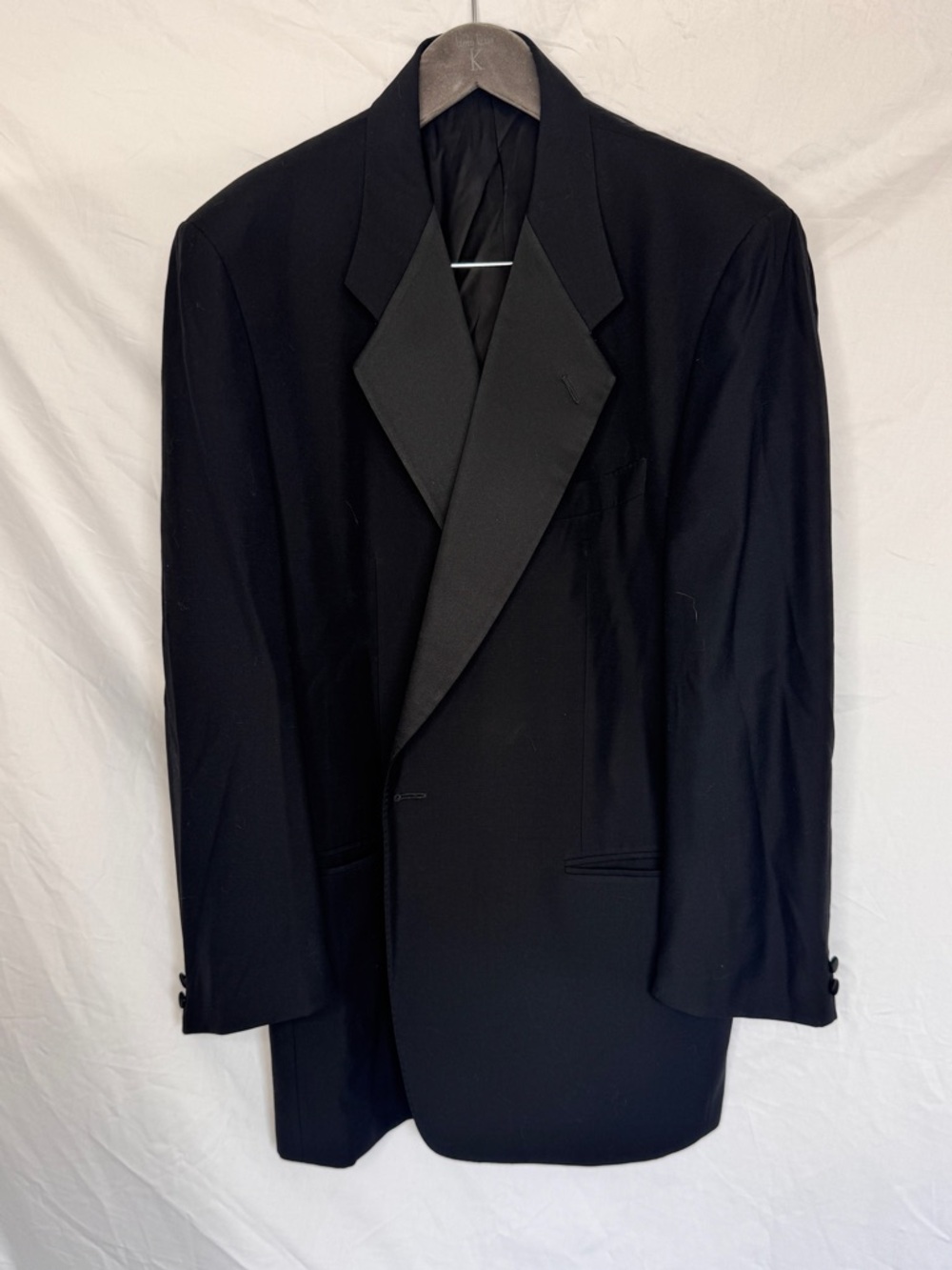 Canali Italian Black Satin Lapel Tuxedo Jacket